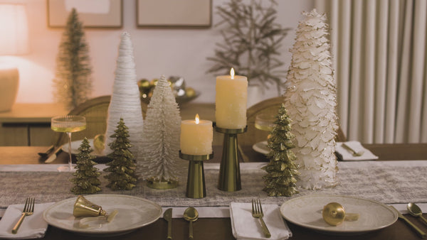 Luminara White Swan Embossed Snowflake Flameless Candle Pillar