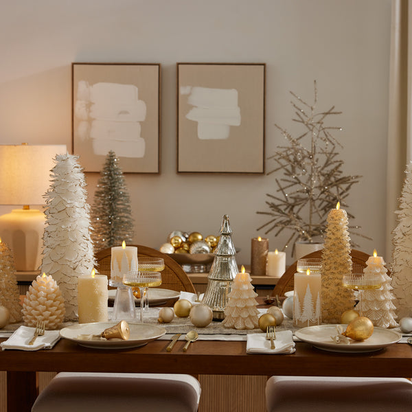 Luminara White Swan Flameless Candle Snowflake Tealight