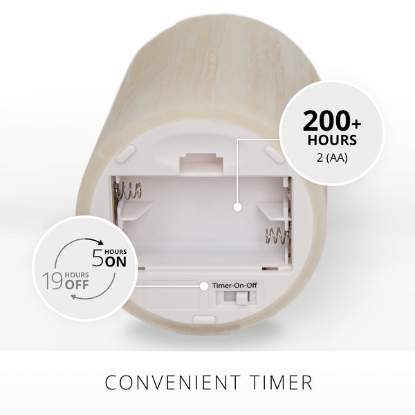 Luminara White Swan Selenite Flameless Candle Pillar