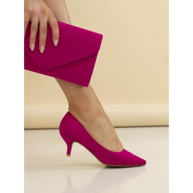 Lunar Abby Fuchsia Kitten Heel Court Shoe