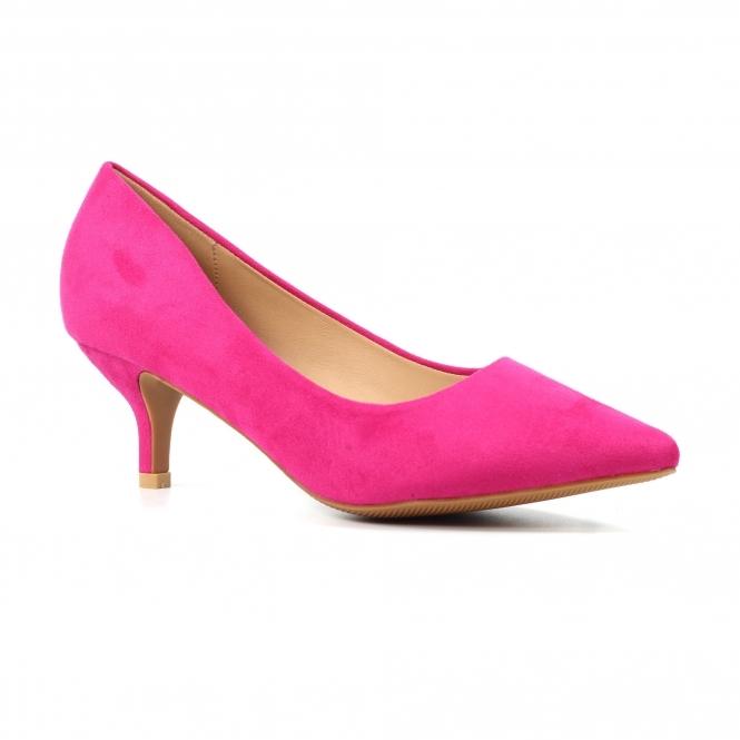 Lunar Abby Fuchsia Kitten Heel Court Shoe