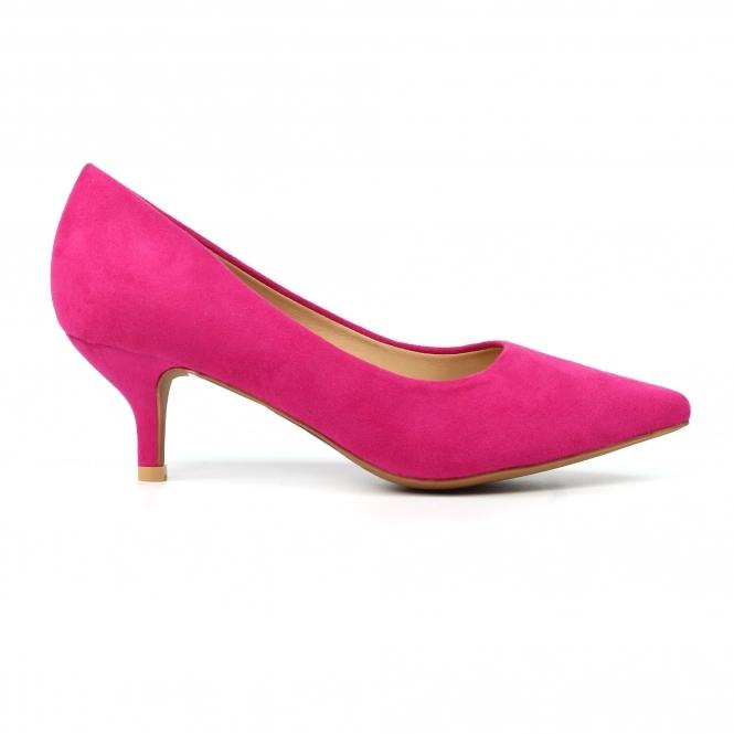lunar Abby Fuchsia Kitten Heel Court Shoe