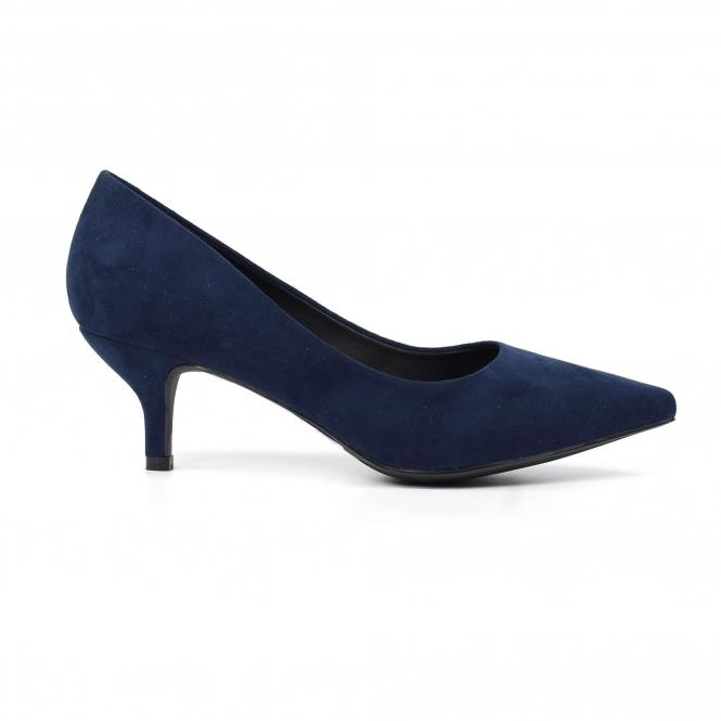 Lunar Abby Navy Kitten Heel Court Shoe