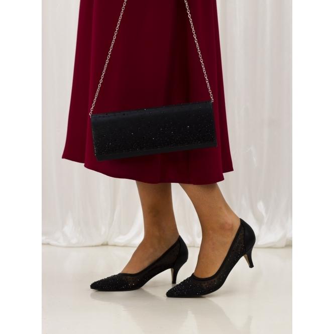 Lunar Alisha Black Gemstone Kitten Heel