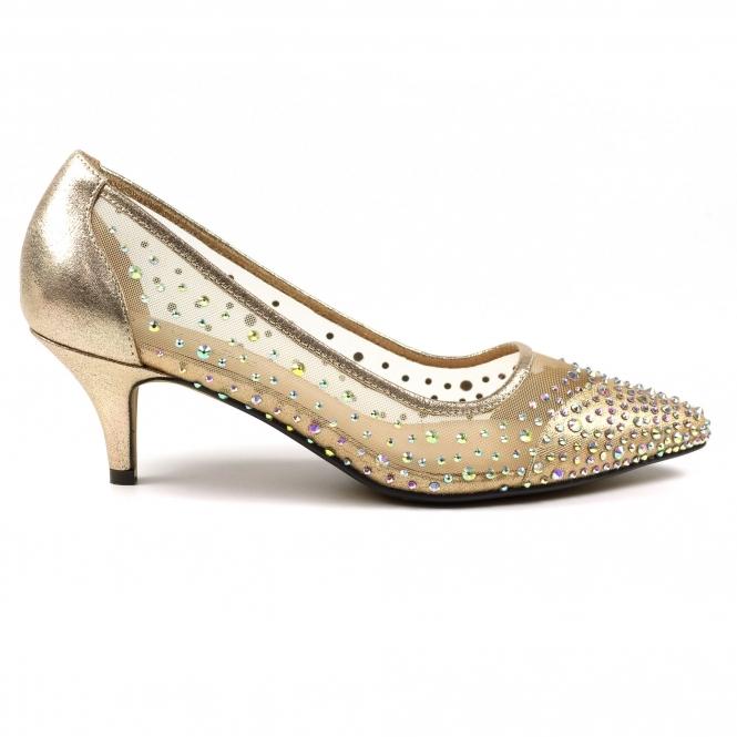 lunar Alisha Gold Gemstone Kitten Heel
