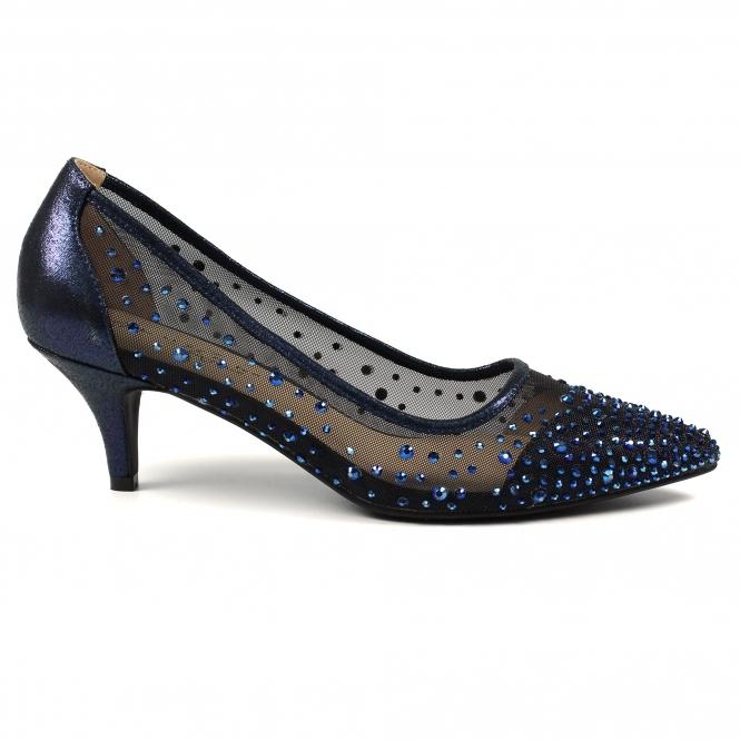 lunar Alisha Navy Gemstone Kitten Heel