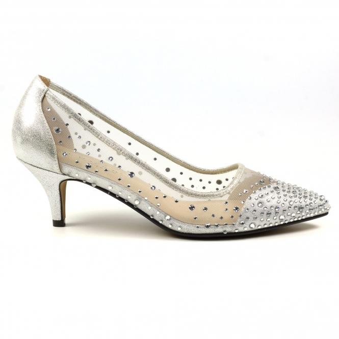 Lunar Alisha Silver Gemstone Kitten Heel