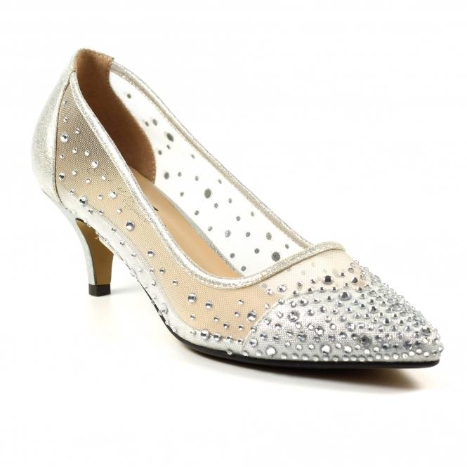 Lunar Alisha Silver Gemstone Kitten Heel