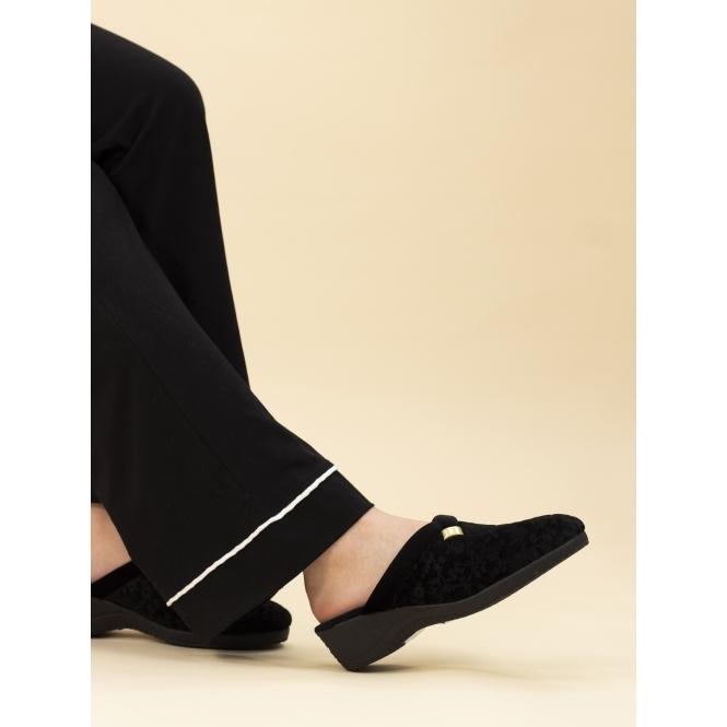 Lunar Amaretto Black Mule Slipper