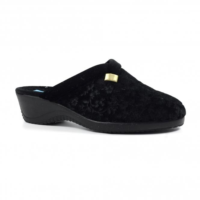 Lunar Amaretto Black Mule Slipper
