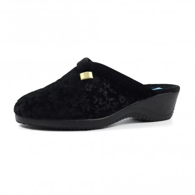 Lunar Amaretto Black Mule Slipper
