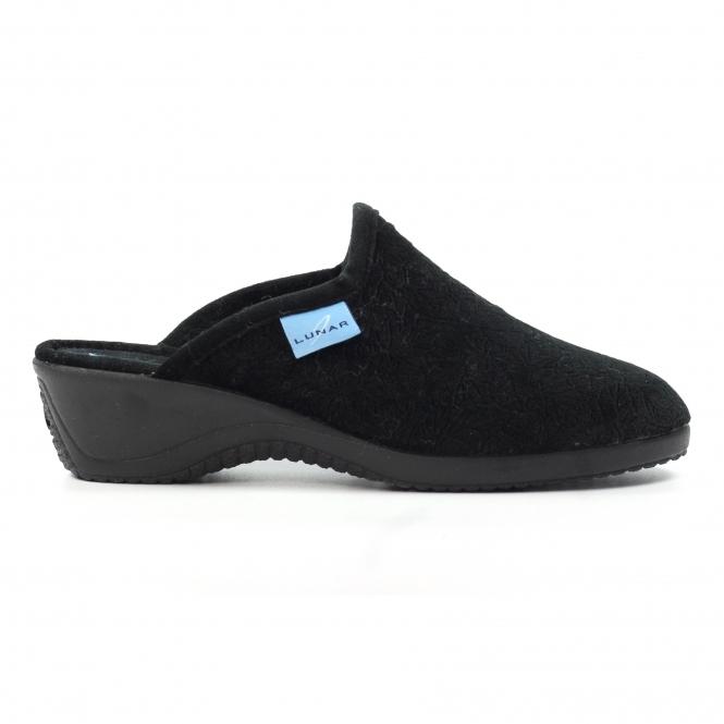 lunar Audrey Black Mule Slipper