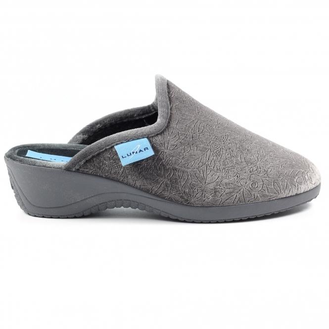 lunar Audrey Grey Mule Slipper
