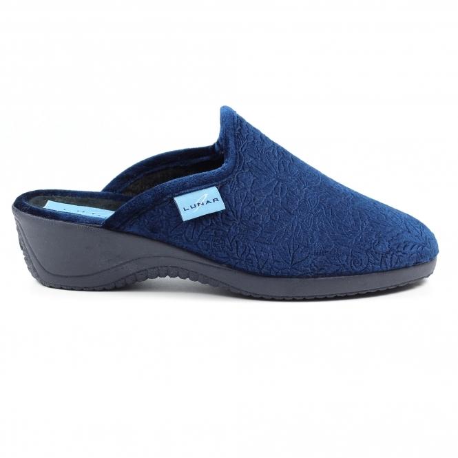 lunar Audrey Navy Mule Slipper