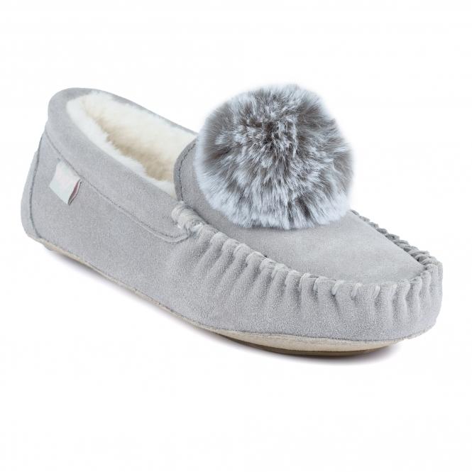 Lunar Bessie Grey Suede Slipper