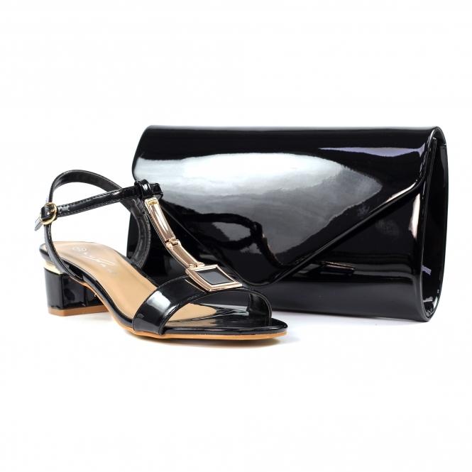 Lunar Blaze Black Patent Handbag