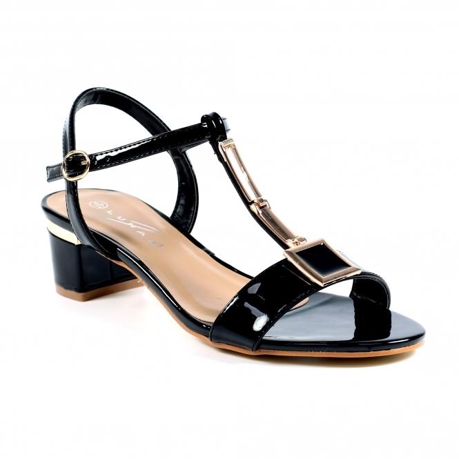 lunar Blaze Black Patent Sandal