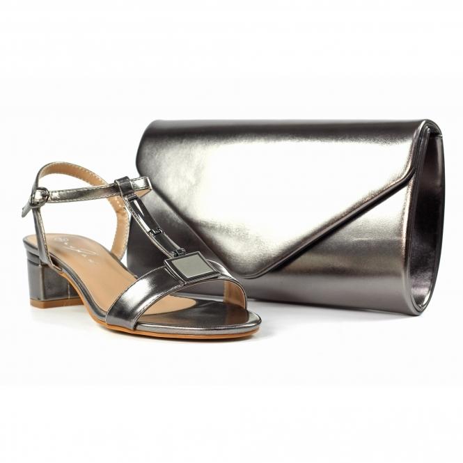 Lunar Blaze Pewter Patent Handbag