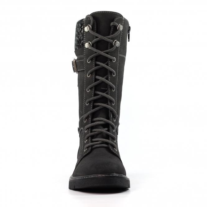 Lunar Caesar Black Wide Fit Long Boot