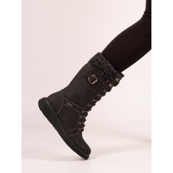 Lunar Caesar Black Wide Fit Long Boot