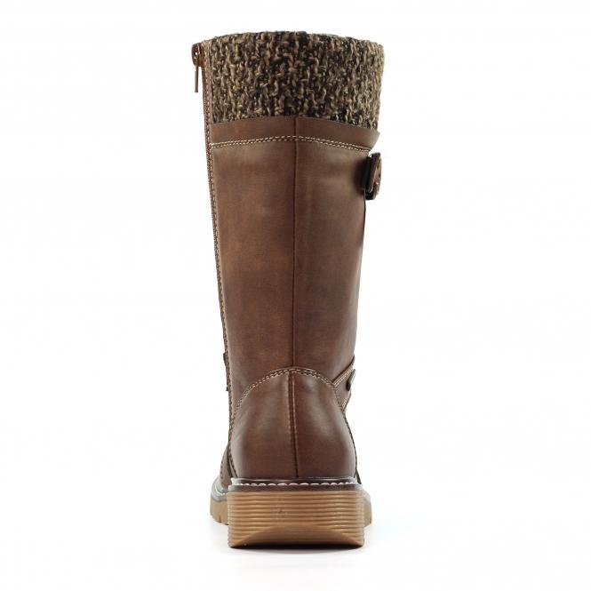 Lunar Caesar Brown Wide Fit Long Boot