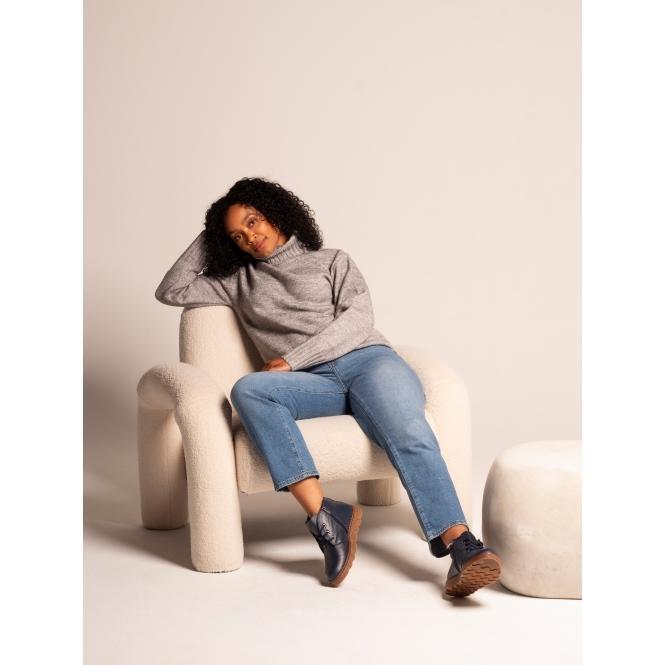 Lunar Claire III Navy Leather Boot