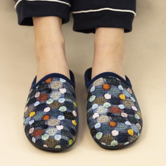 Lunar Crackle Blue Slip On Slipper