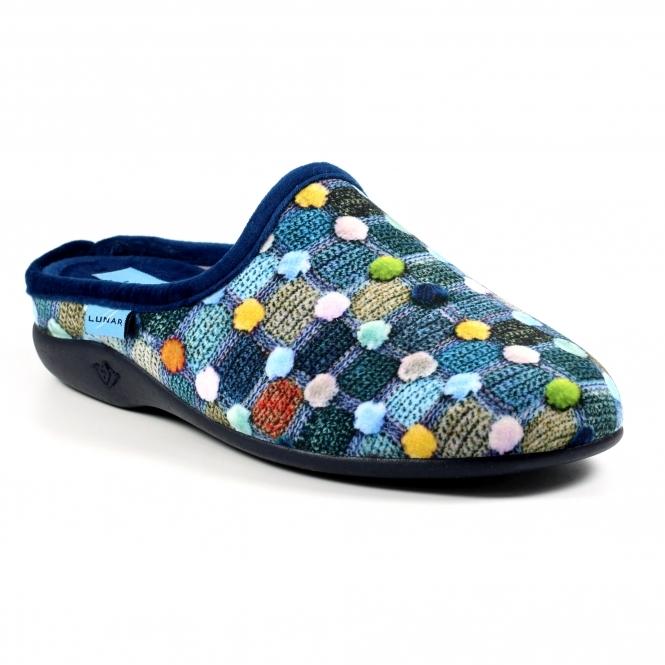 Lunar Crackle Blue Slip On Slipper