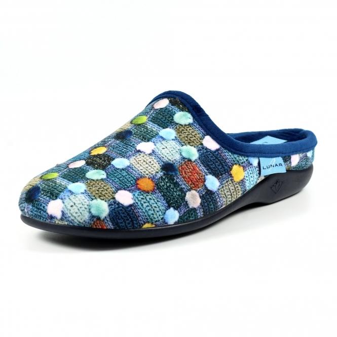 Lunar Crackle Blue Slip On Slipper