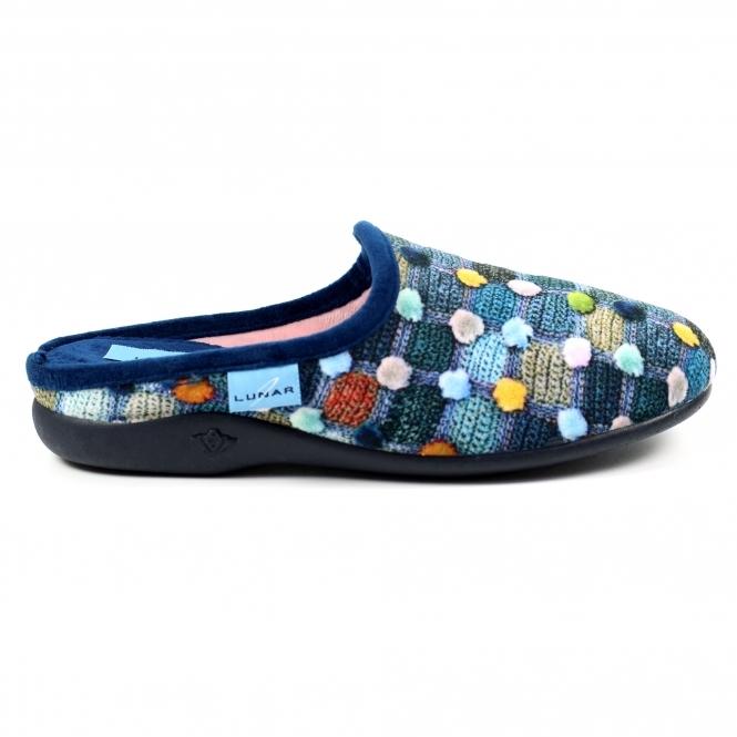 lunar Crackle Blue Slip On Slipper