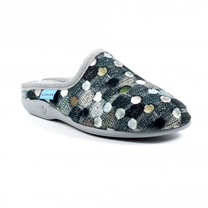 Lunar Crackle Grey Slip On Slipper
