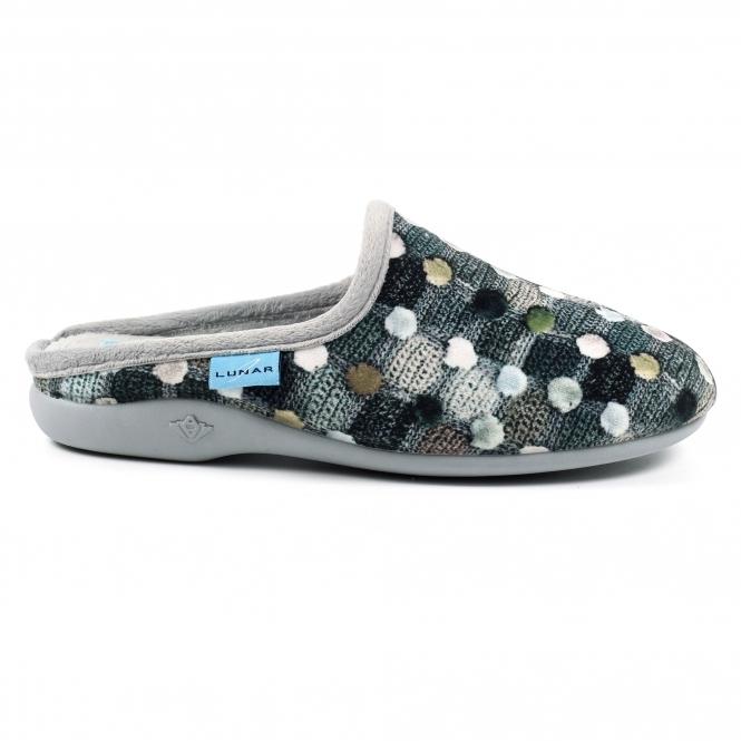 lunar Crackle Grey Slip On Slipper