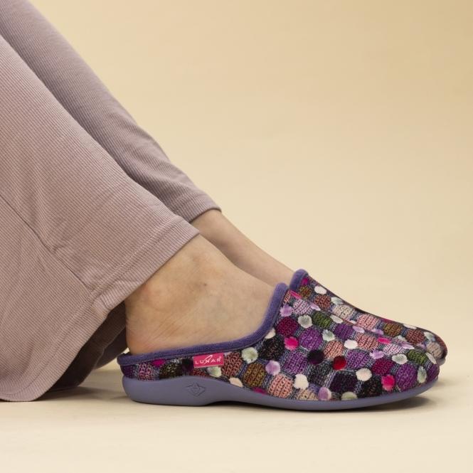 lunar Crackle Purple Slip On Slipper