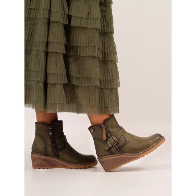Lunar Cruz Green Ankle Boot
