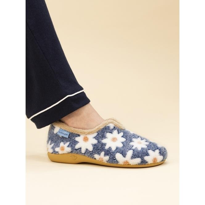 Lunar Daisy Blue Flower Slipper