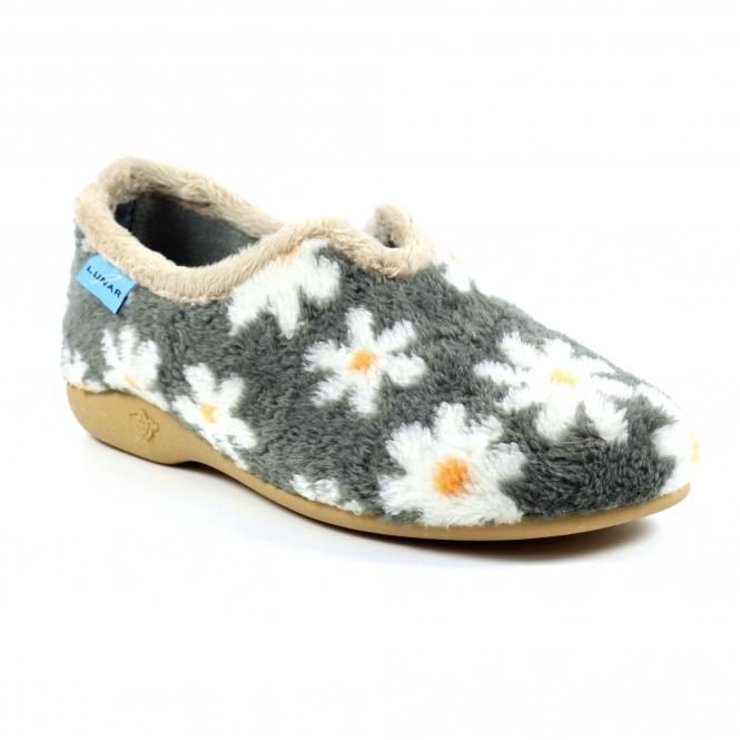 Lunar Daisy Grey Flower Slipper