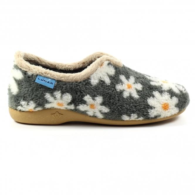 lunar Daisy Grey Flower Slipper