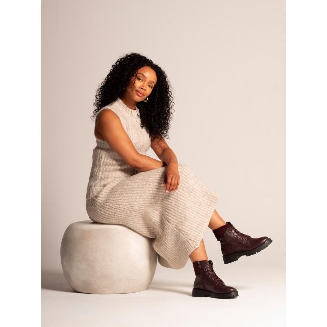 Lunar Dante Burgundy Ankle Boot