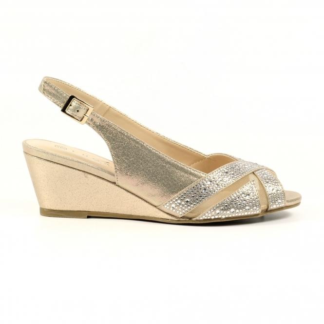 lunar Emmerline Gold Slingback Wedge