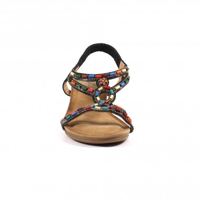 Lunar Epsom Black Wedge Sandal