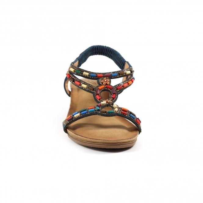 Lunar Epsom Navy Wedge Sandal