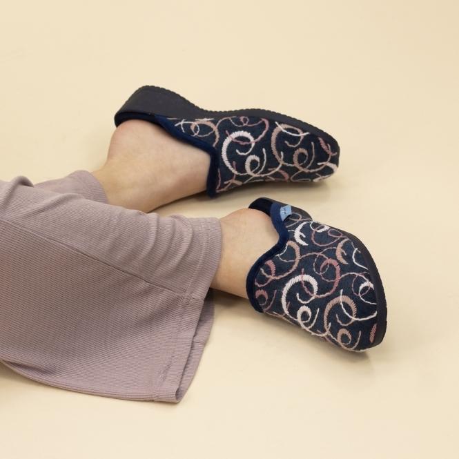 lunar Erin II Navy Mule Slipper
