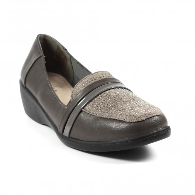 Lunar Esther Grey Comfort Wedge Shoe