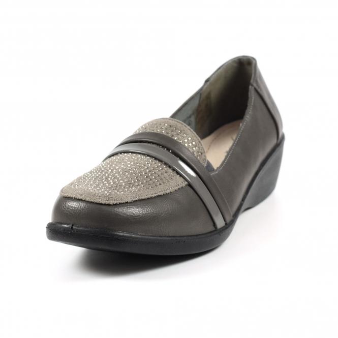 Lunar Esther Grey Comfort Wedge Shoe