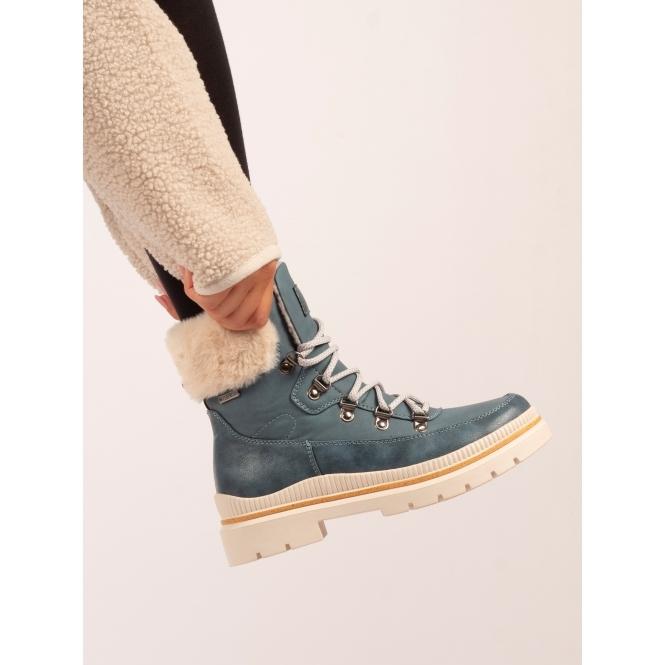Lunar Evelyn Mid Blue Waterproof Boot