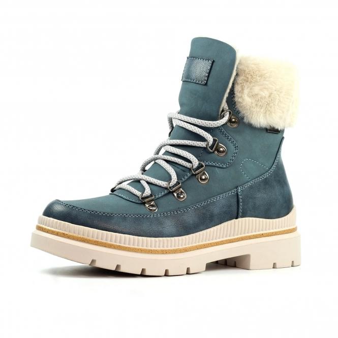 Lunar Evelyn Mid Blue Waterproof Boot