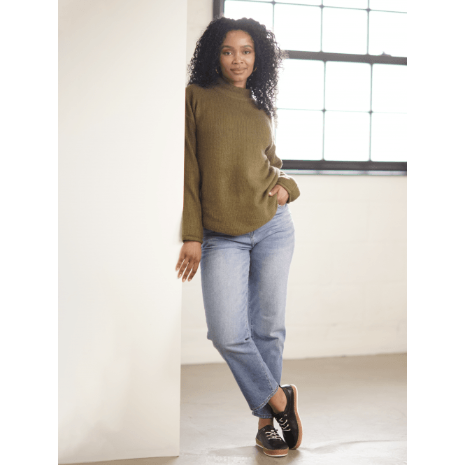 Lunar Evie Black Leather Plimsoll