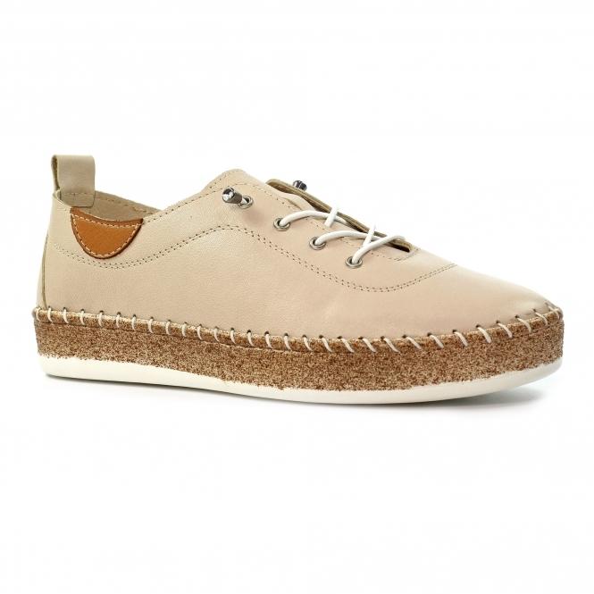 Lunar Evie Cream Leather Plimsoll