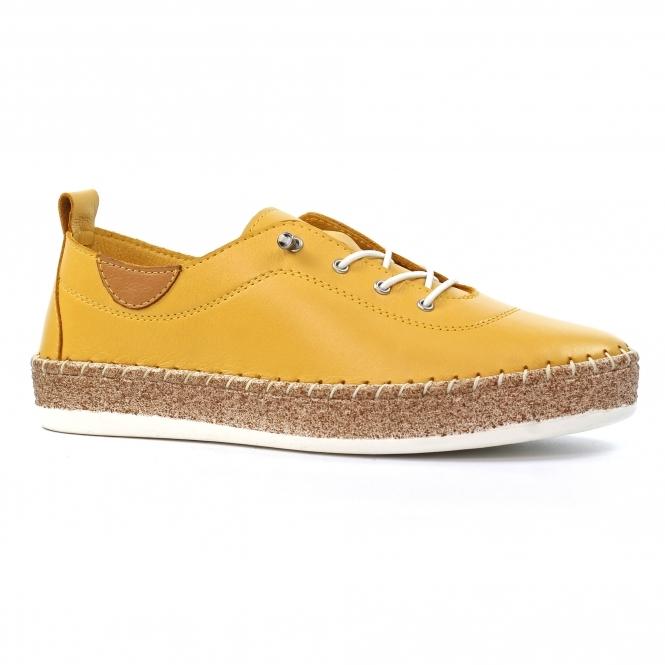 Lunar Evie Mustard Leather Plimsoll