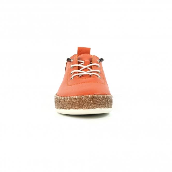 Lunar Evie Orange Leather Plimsoll